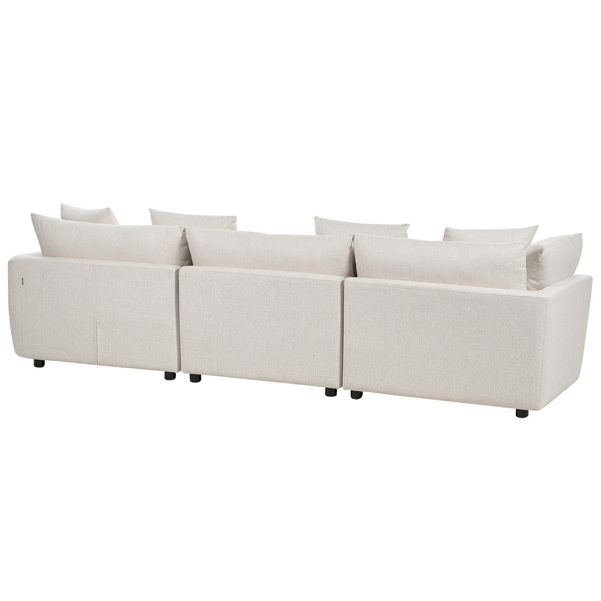 3-SITZER-SOFA cremeweiß mit Ottomane Sigtuna - Schwarz/Weiß, Textil (300/86/102cm) - Beliani