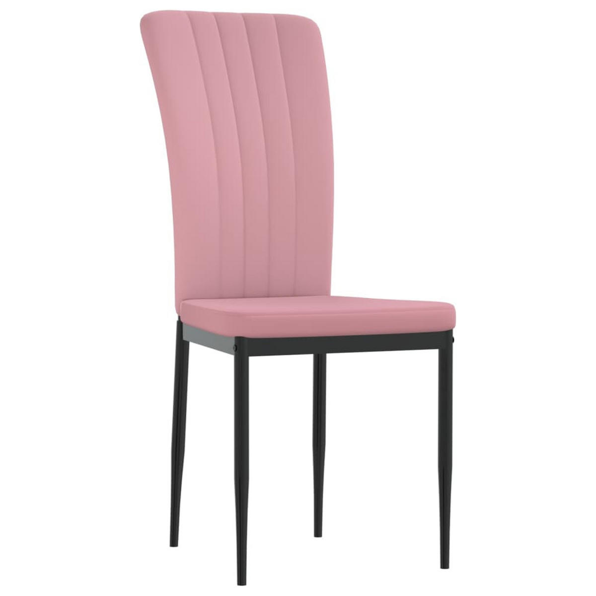 ESSZIMMERSTÜHLE 4 Stk. Rosa Samt 42*58*95.5cm - Pink, Metall (42/95.5/58cm) - ZMH
