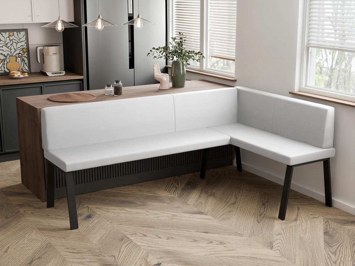 ECKBANK rechts MONO Y Kunstleder glatt, 128/168 cm Weiß - Weiß, Kunststoff/Textil (128/168cm) - Idohome