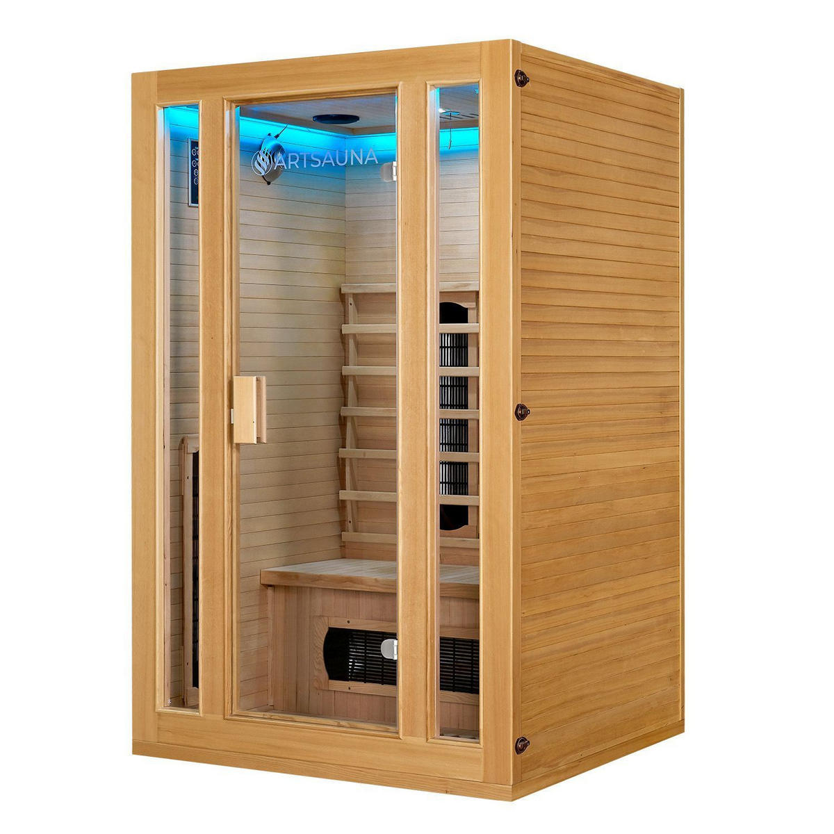 INFRAROTKABINE Nyborg S120K mit Keramik-, Flächenstrahler & Hemlockholz - Naturfarben, Holz (120/190/105cm) - Artsauna