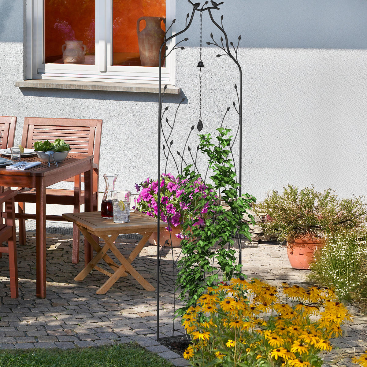 2XRANKGITTER - Schwarz, Metall (45/170/4cm) - Relaxdays