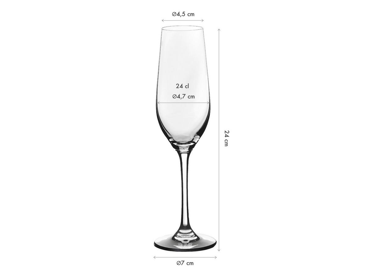 CHAMPAGNERFLÖTE Lagom 240ml - 6er-Set - Transparent - Transparent, Glas (0.22L) - Björn