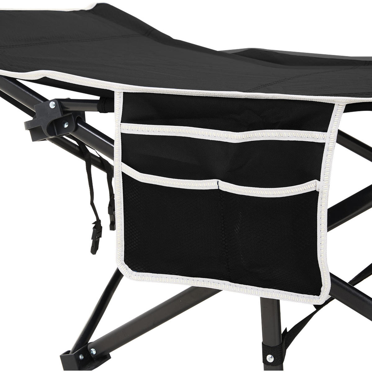 CAMPINGBETT Feldbett für Camping und Mittagspause in Schwarz Klappbar Platzsparend Robust und Langlebig 190 x 71 x 37 cm 6,78 kg - Schwarz, Metall - Livingandhome
