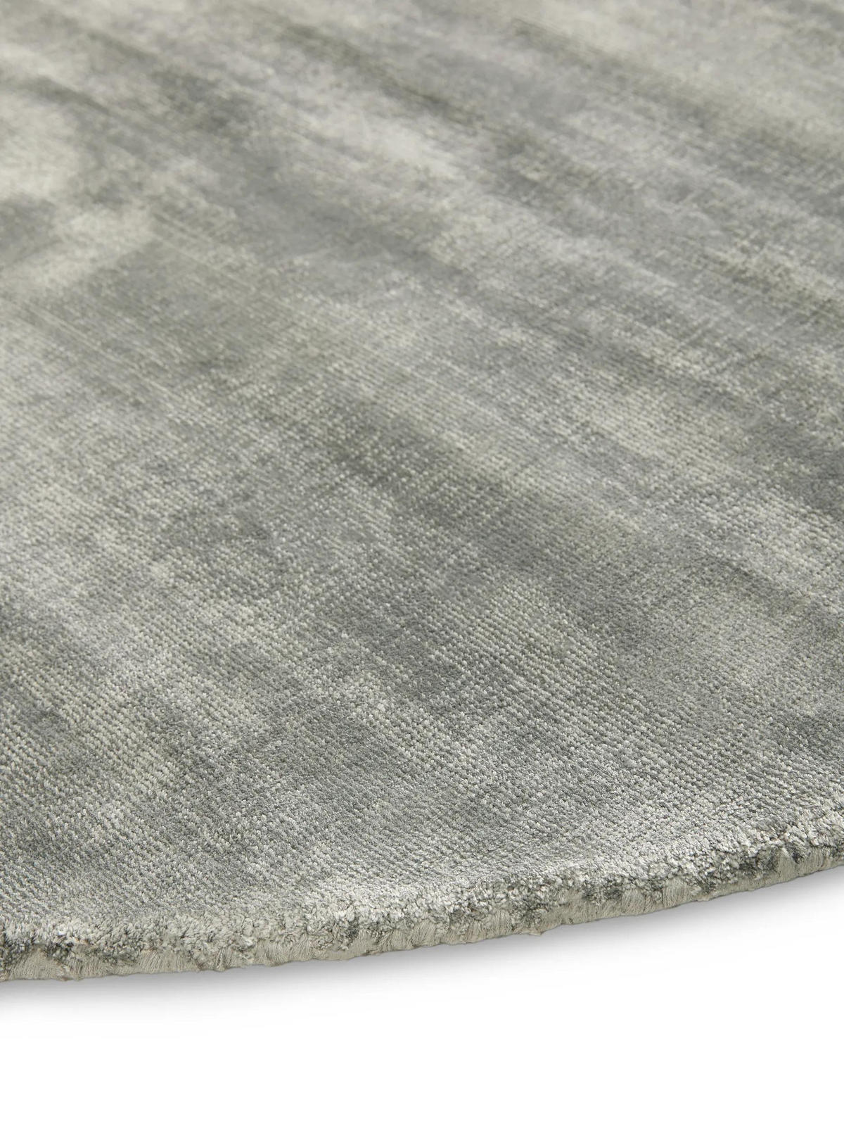 VISKOSETEPPICH Nova Dunkelgrau ø 120 cm rund - Dunkelgrau, Textil (120/120cm) - benuta Pure