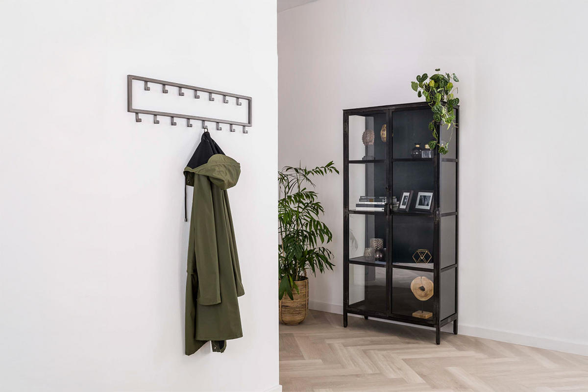GARDEROBE LEONOR Grau Metall - Grau, Metall (80/20/2cm) - KAWOLA