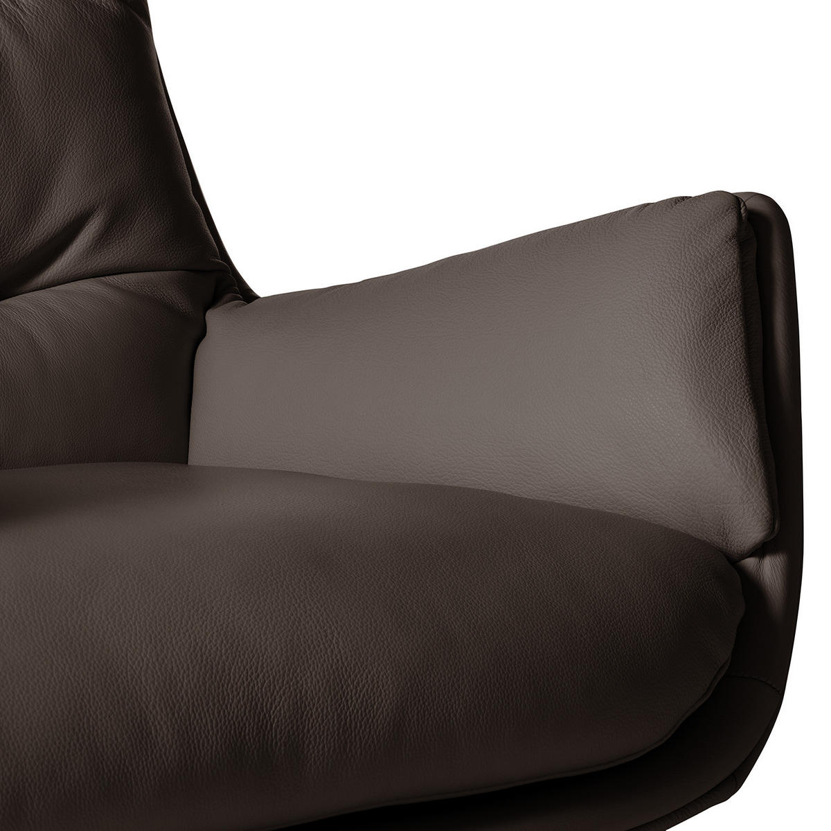 SESSEL mit Kreuzfuß - Chromfarben/Dunkelbraun, Leder/Metall (83/95/97cm) - home24