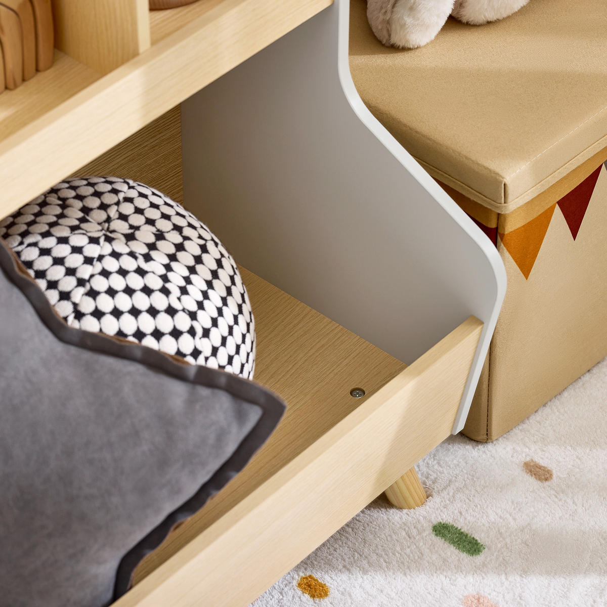 KINDERREGAL Grau-Natur - Grau, Holzwerkstoff (60/68/37cm) - SoBuy