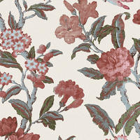 VLIESTAPETE Minera Karminrot | Beige Rot | Blumen | 10mx52cm - Rot, Papier/Kunststoff (52/1000cm) - Graham & Brown