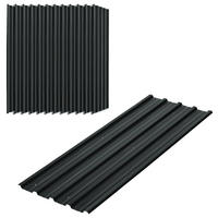 GARTENHAUS Set mit 12 Ersatzpaneelen ,129 x 45 cm für Gartenhäuser aus dunkelgrau verzinktem Stahl - Dunkelgrau, Metall (45/5/129cm) - Vallsero