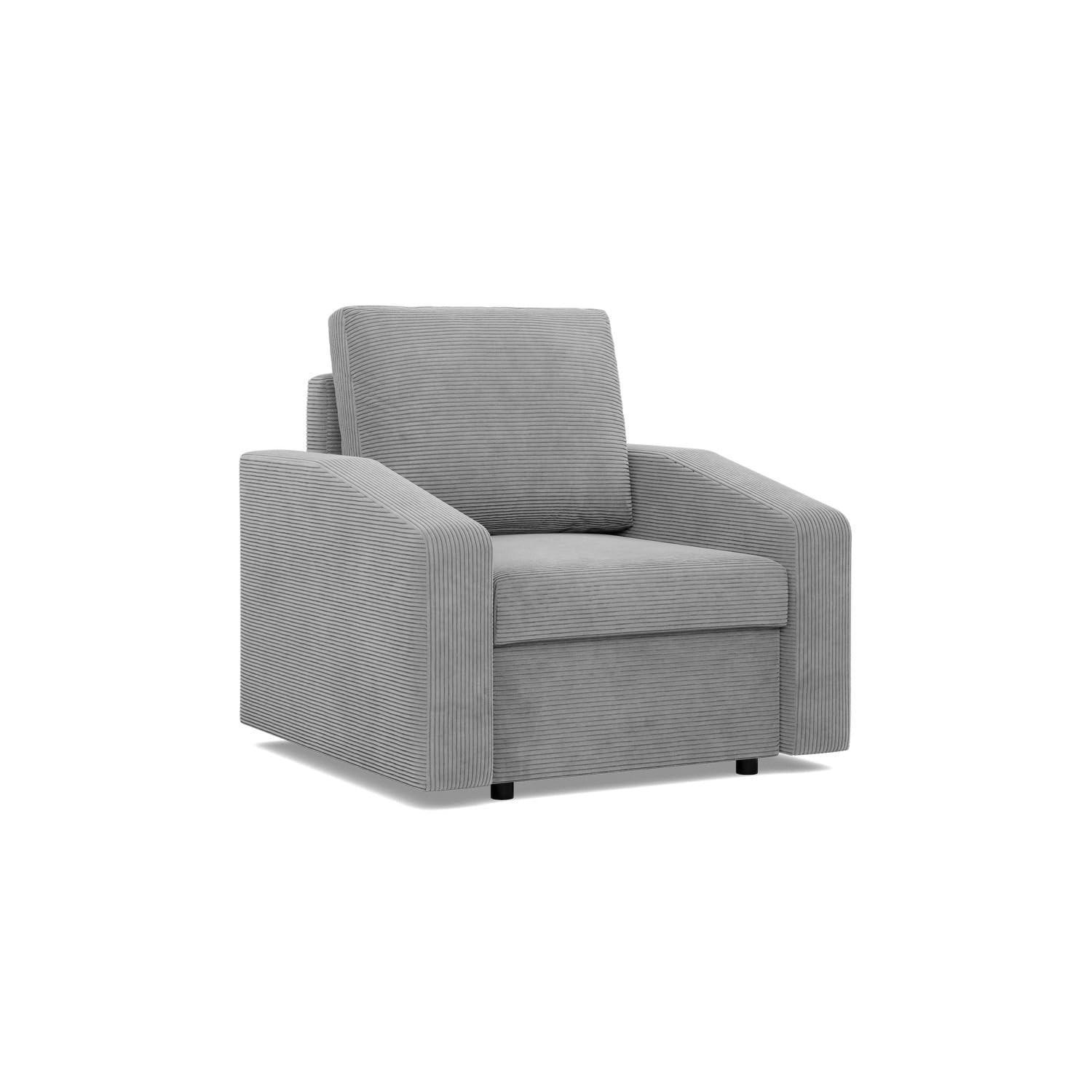 LOUNGESESSEL NEO, Cord - Grau - Grau, Textil (83/85/92cm) - Mebligo