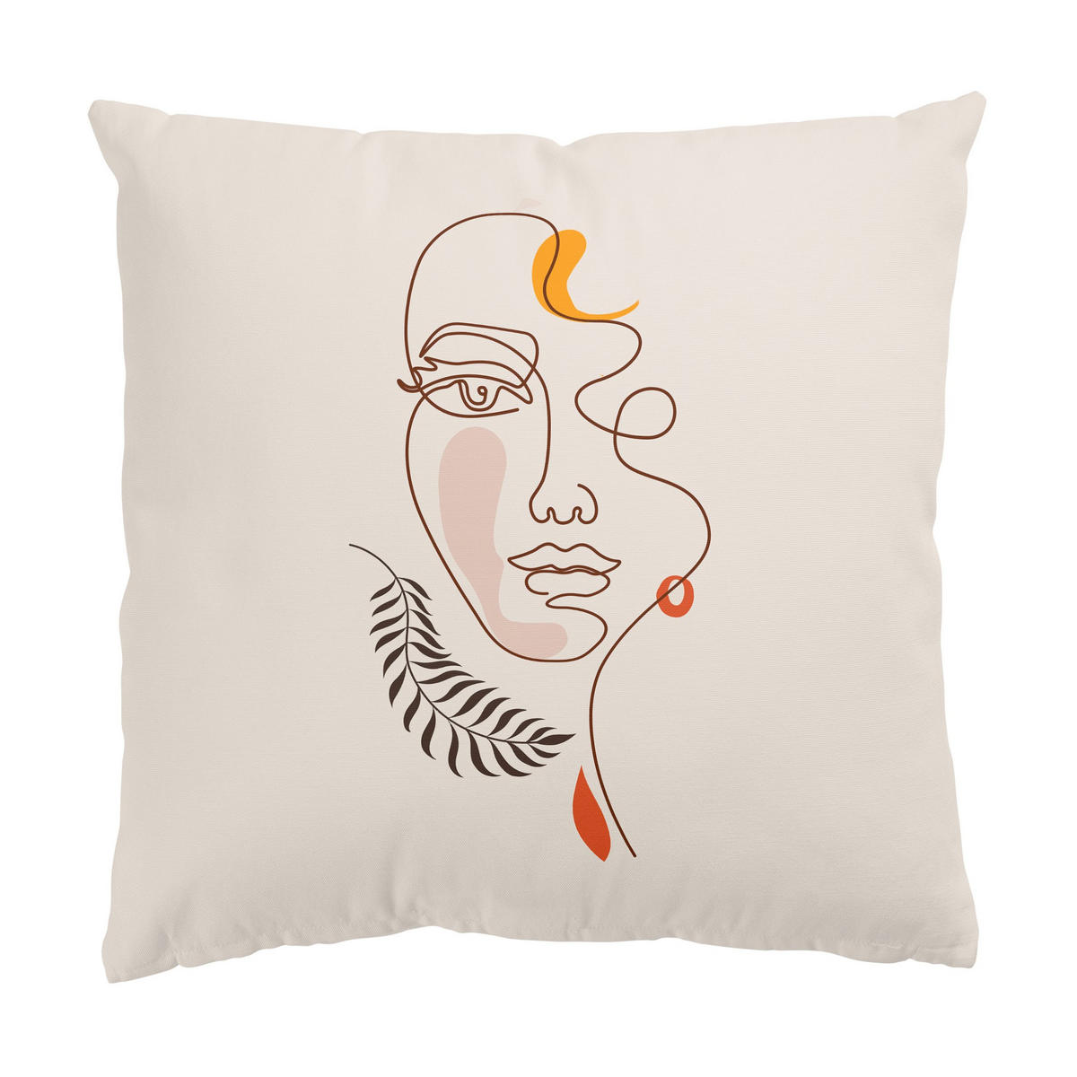 DEKOKISSEN 2er-Set Lineart Silhouetten 40/40 cm - Eichefarben, Textil (40/40cm) - Bilderwelten