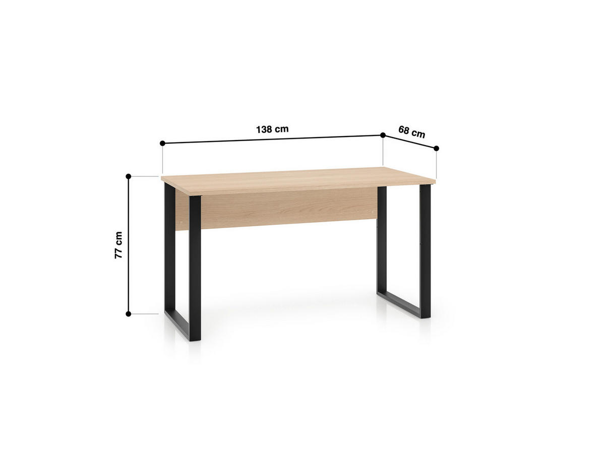 SCHREIBTISCH – 68 x 138 cm – Odelis – Eichefarben - Eichefarben, Holzwerkstoff (68/138/77cm) - hi-markt