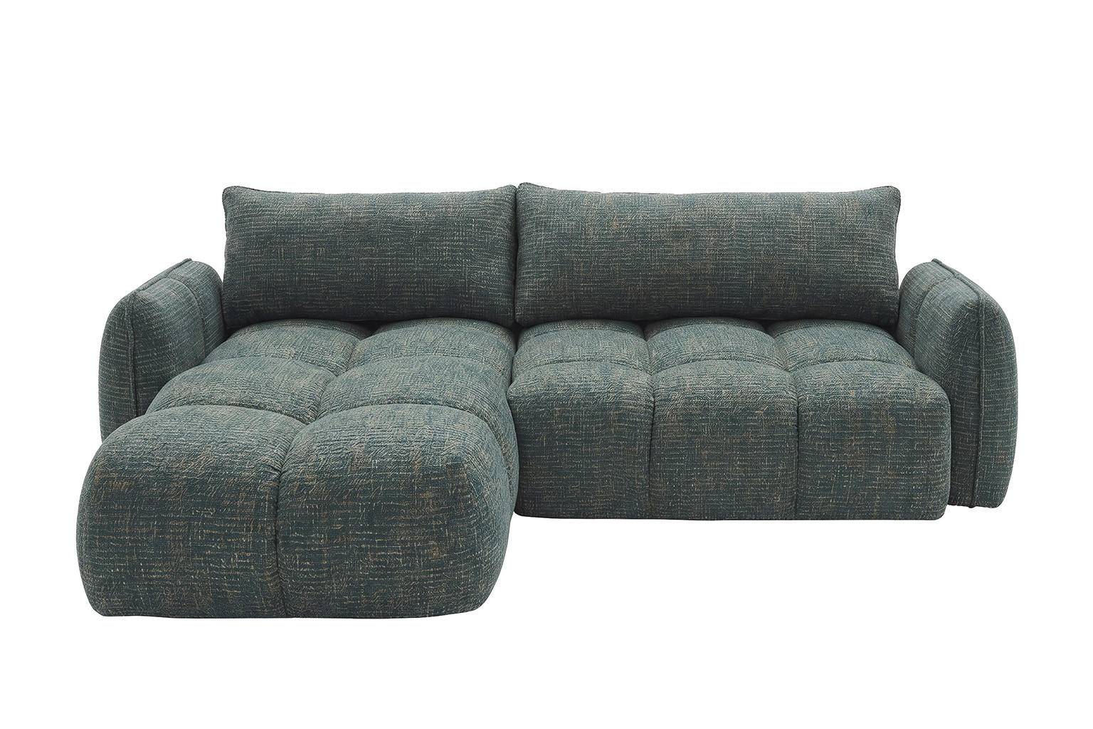 ECKSOFA L-Form Mit Schlaffunktion, Chenillestoff Puente, Azurblau, Links, BELVEDER L - Blau, Holz (250/168cm) - Kaiser Möbel