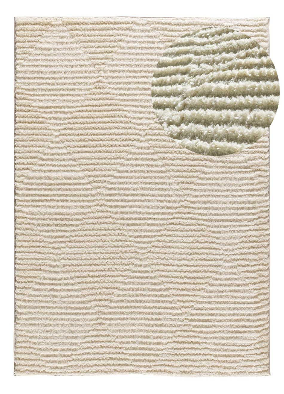 HOCHFLORTEPPICH im skandinavischen Stil Creme Lima 140/200 cm - Creme, Naturmaterialien/Textil (140/200cm) - Atticgo