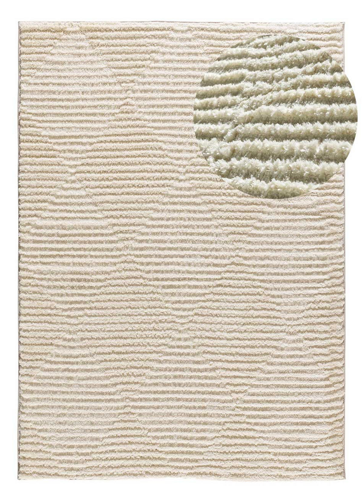 HOCHFLORTEPPICH im skandinavischen Stil Creme Lima 140/200 cm - Creme, Naturmaterialien/Textil (140/200cm) - Atticgo