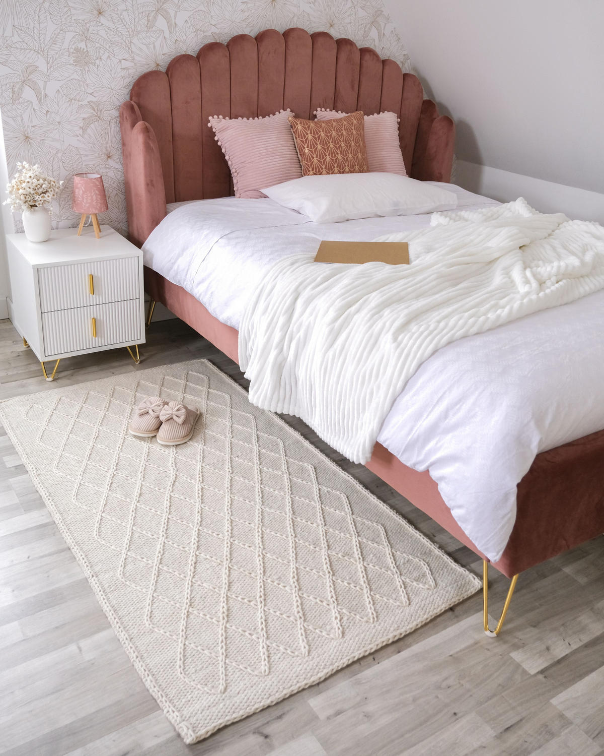 POLSTERBETT 140/200cm Rosa Ambillou - Pink, Textil (140/200cm) - Beliani