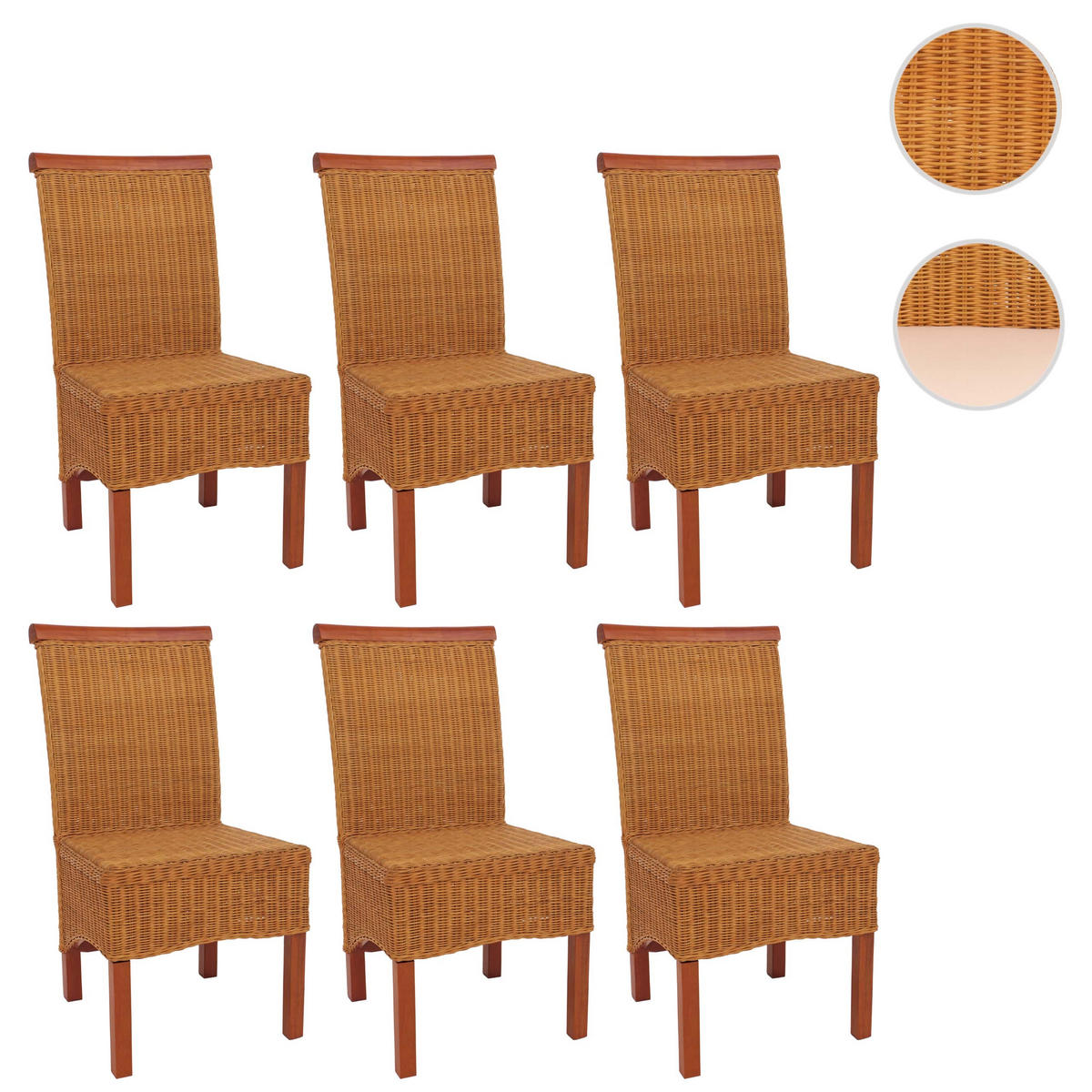 ESSZIMMERSTUHL Braun 6er-Set - Braun, Holz (46/96/42cm) - MCW