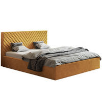 BETT Muskat OLDO 8 Gepolstert Mit Bettkasten 180x200 cm - Gelb, Textil (180/200cm) - Sepro Meble