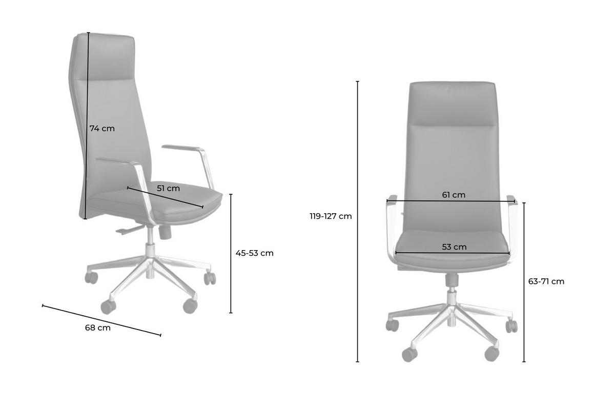 BÜROSTUHL GIO Schwarz Kunstleder Drehbar (360°) - Silberfarben/Schwarz, Textil/Metall (140/200cm) - KAWOLA