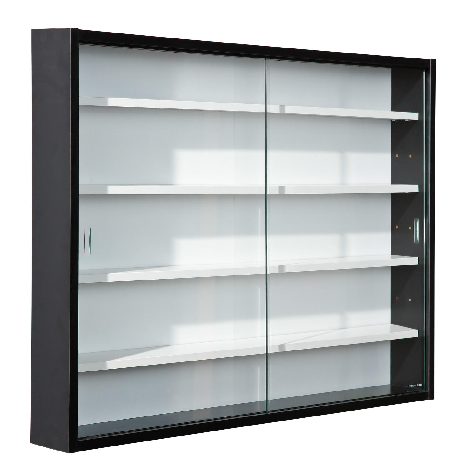 VITRINENSCHRANK Schwarz - Schwarz, Holzwerkstoff (80/60/10cm) - ebuy24