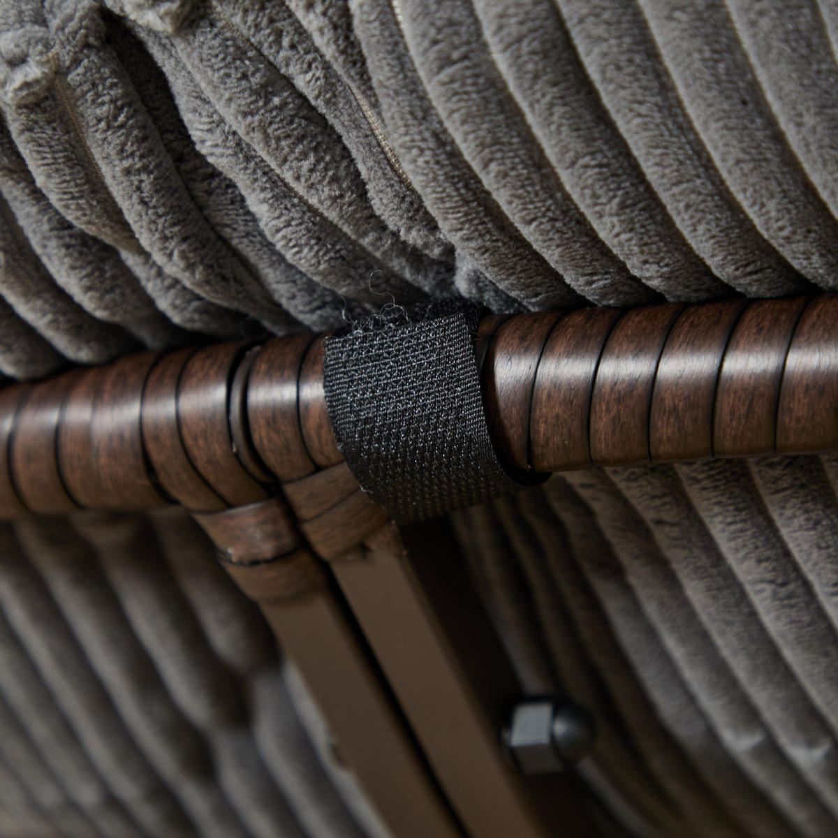 GARTEN-RELAXSESSEL Papasansessel, 360° drehbar,Rattan, Grau - Hellgrau, Metall (60/67/92cm) - LVHOM