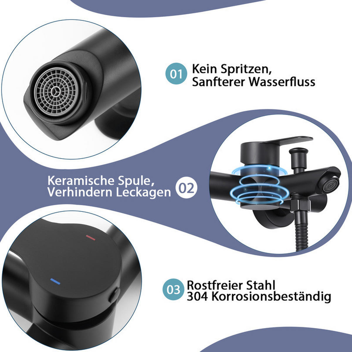 HANDBRAUSE Edith II 11/15/8cm - Schwarz, Metall (15/8/11cm) - Nettlife