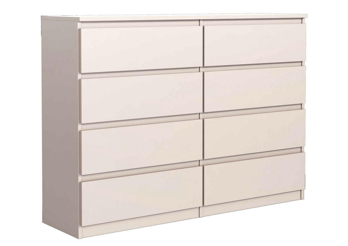 KOMMODE NUDO 120/101,5/39cm mit 8 Schubladen Türen Kaschmir - Kaschmir, Holzwerkstoff (120/101.5/39cm) - MASSENO