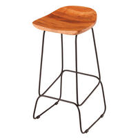 BARHOCKER MAMMUT Akazie Natur - Schwarz/Braun, Holz/Metall (44/84/42cm) - riess-ambiente