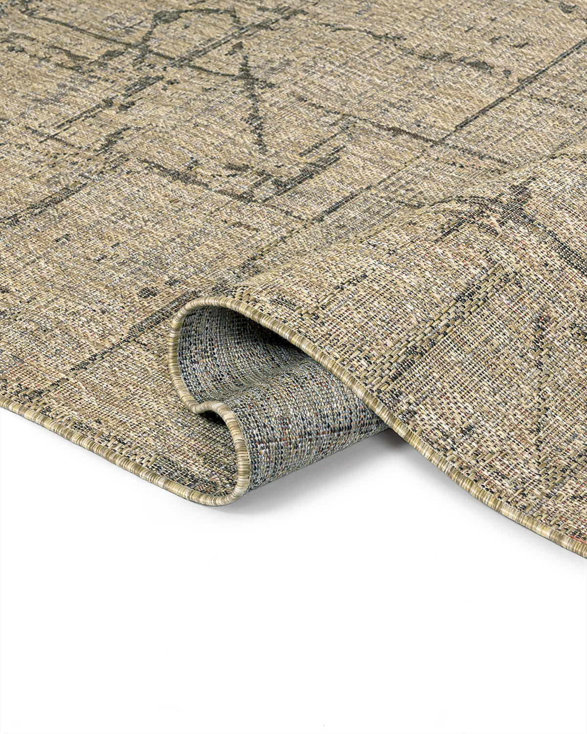 MATTA Utomhus Pinto Talud Mazovia 140x200cm Beige Brun Abstrakt Kort Lugg - Beige, Textil (140/200cm) - Mazovia