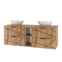 DOPPELWASCHTISCH 140.6cm Teren Holz - Braun, Holzwerkstoff (140.6/52.2/46.5cm) - Petits-meubles