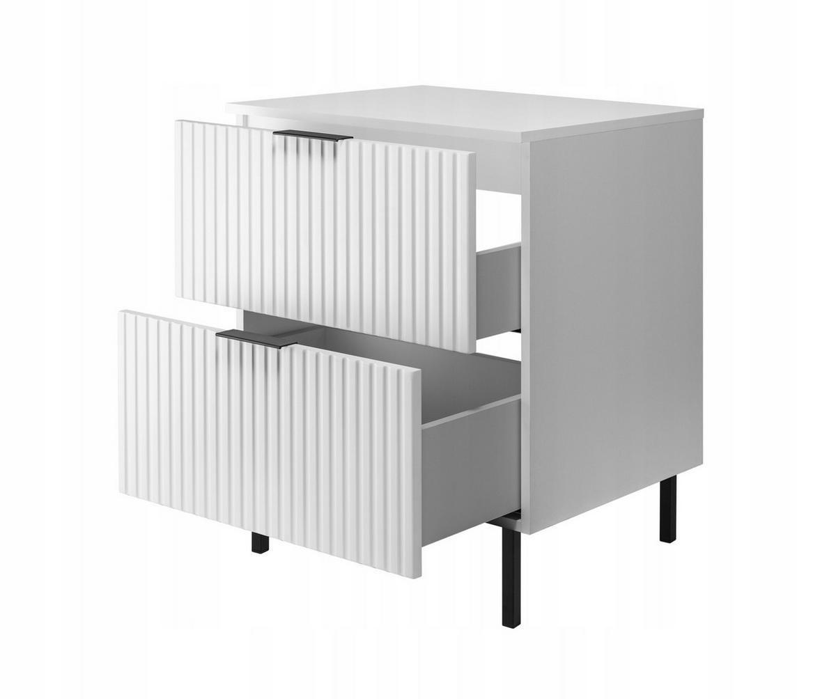 WASCHBECKUNTERSCHRANK FLOW + Platte Weiß matt 60/57/46 cm - Weiß, Holzwerkstoff (60/57/46cm) - Rodan