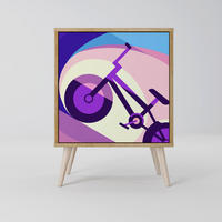 SIDEBOARD BIKE DREAMS, Eichefarben, 57,5x42x77,5 cm, Schräge Buchenholzfüße - Eichefarben/Buchefarben, Holzwerkstoff/Buchenholz (57.5/77.5/42cm) - SpaceRebels