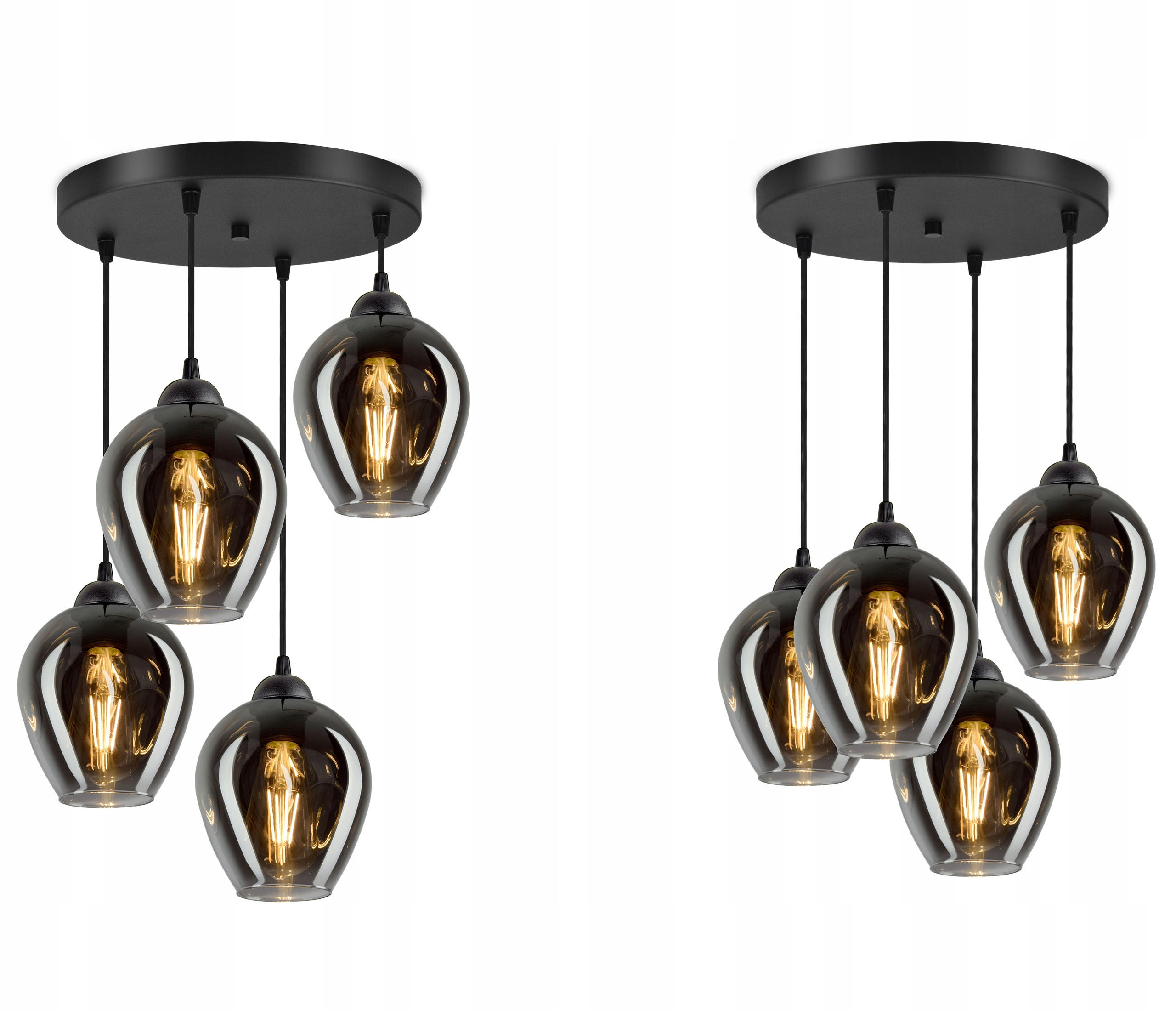 PENDELLEUCHTE Hegel - Transparent/Anthrazit, Glas/Metall (35/35/80cm) - kiki design