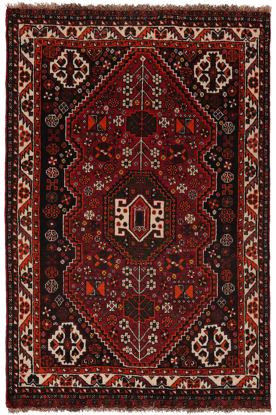 ORIENTTEPPICH handgeknüpft Gashgai Rot 152/103 cm Schurwolle - Rot, Textil (103/152cm) - Looma