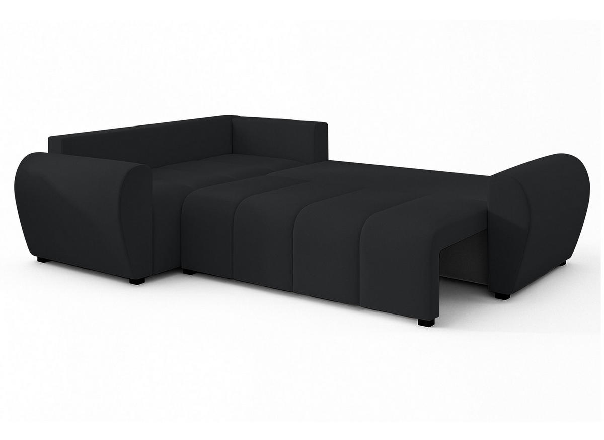 ECKSOFA L Form Malatya MAX Schwarz 246/145/82 cm stilvolle mit Schlaffunktion L - Schwarz, Kunststoff/Textil (175/235cm) - AX Living