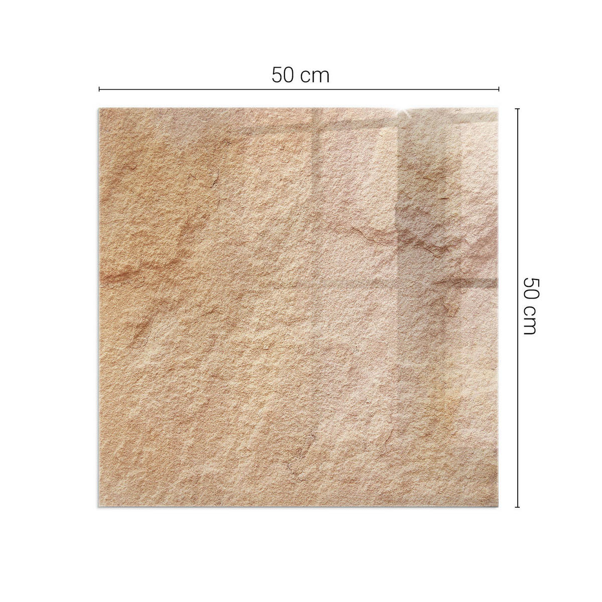 GLASPLATTE für Kamin 50x50 cm - Beige, Glas (50/50/0.4cm) - TULUP