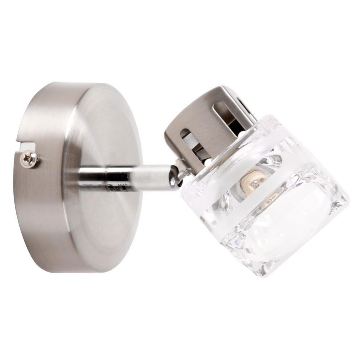 LED WANDLEUCHTE Sulla Silber Metall Glas - Silberfarben, Glas (9/12/9cm)