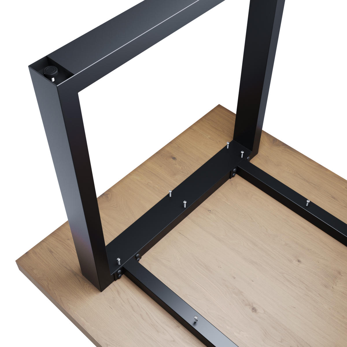 TISCHBEINE Eta Metall Schwarz 140/70/72 cm - Schwarz, Metall (70/72/140cm) - Metalo Pro