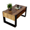 COUCHTISCH KARO 92 - Alteiche/Schwarz, Holz (53.6/92/45cm) - Mat-Haus