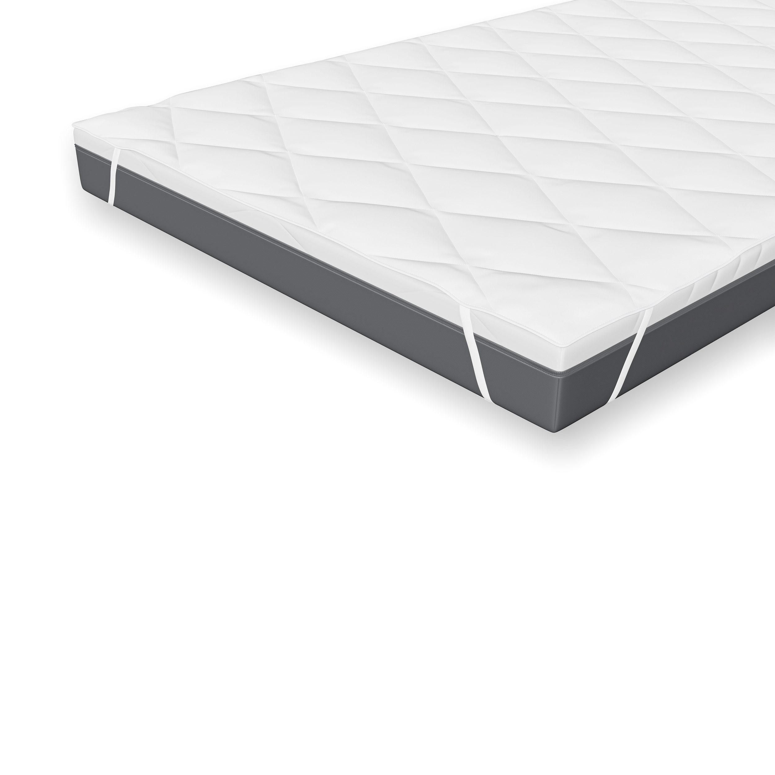 MATRATZENAUFLAGE für ruhigen Schlaf auf harter Matratze 90 x 200 cm - Weiß, Textil (90/200cm) - Schlaftroll