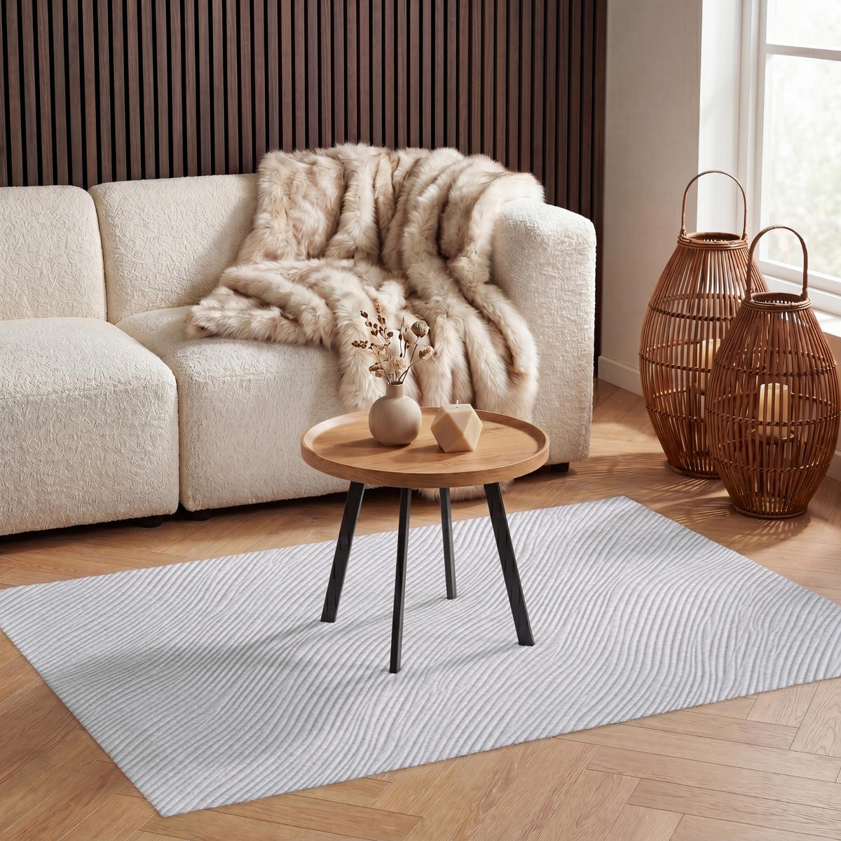 KOBERCE - Vlny - rebrovanie - biele - 120x80 cm - biela, textil/plast (120/0.4cm) - OnlyWow