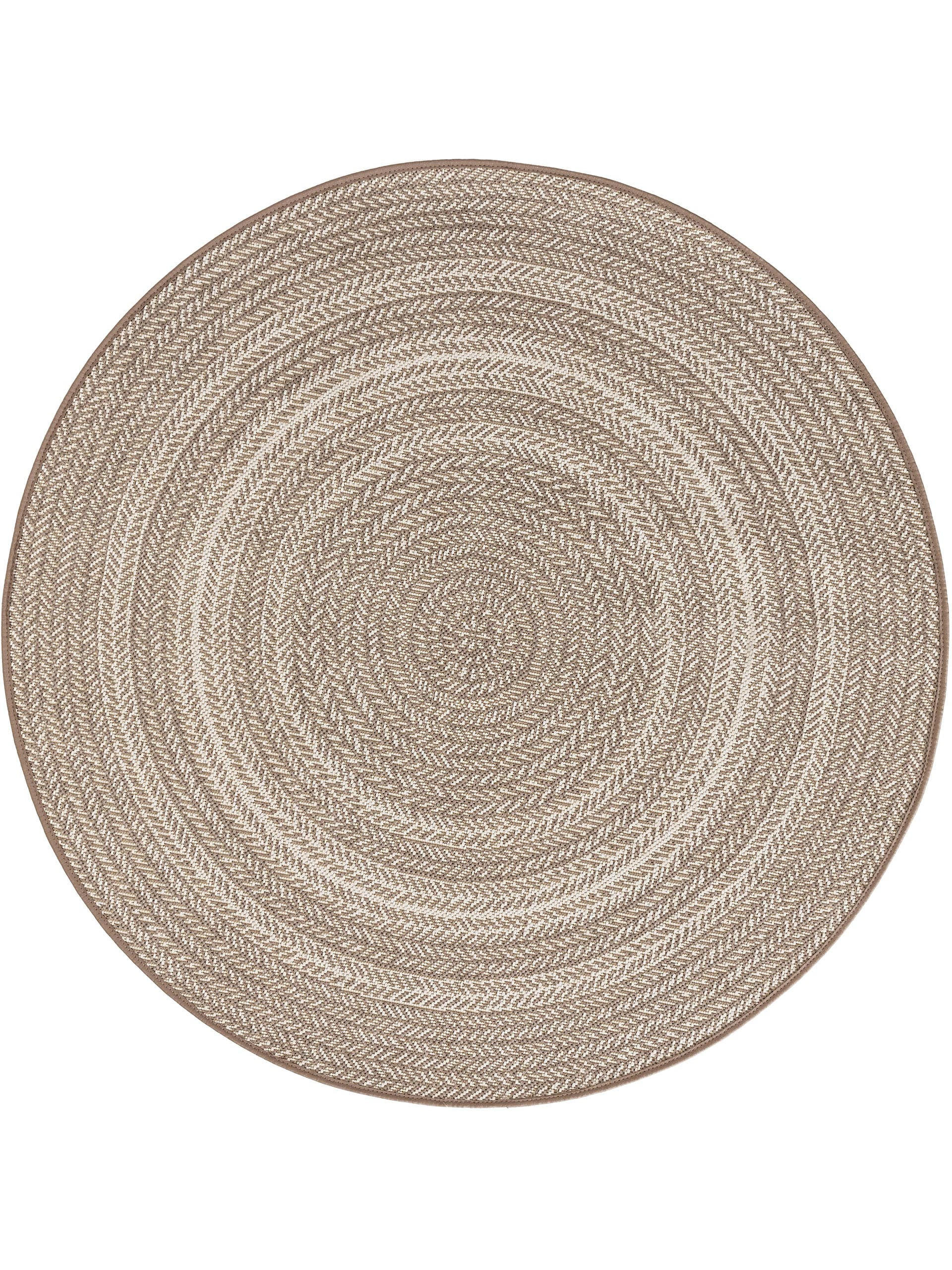 OUTDOORTEPPICH rund Metro Cream/Taupe ø 120 cm rund - Creme, Textil (120/120cm) - benuta Nest