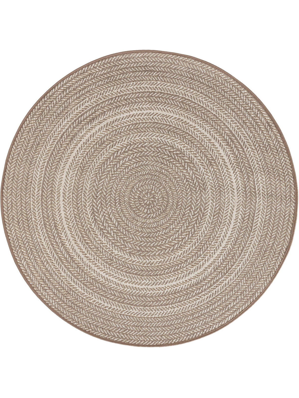 OUTDOORTEPPICH rund Metro Cream/Taupe ø 120 cm rund - Creme, Textil (120/120cm) - benuta Nest
