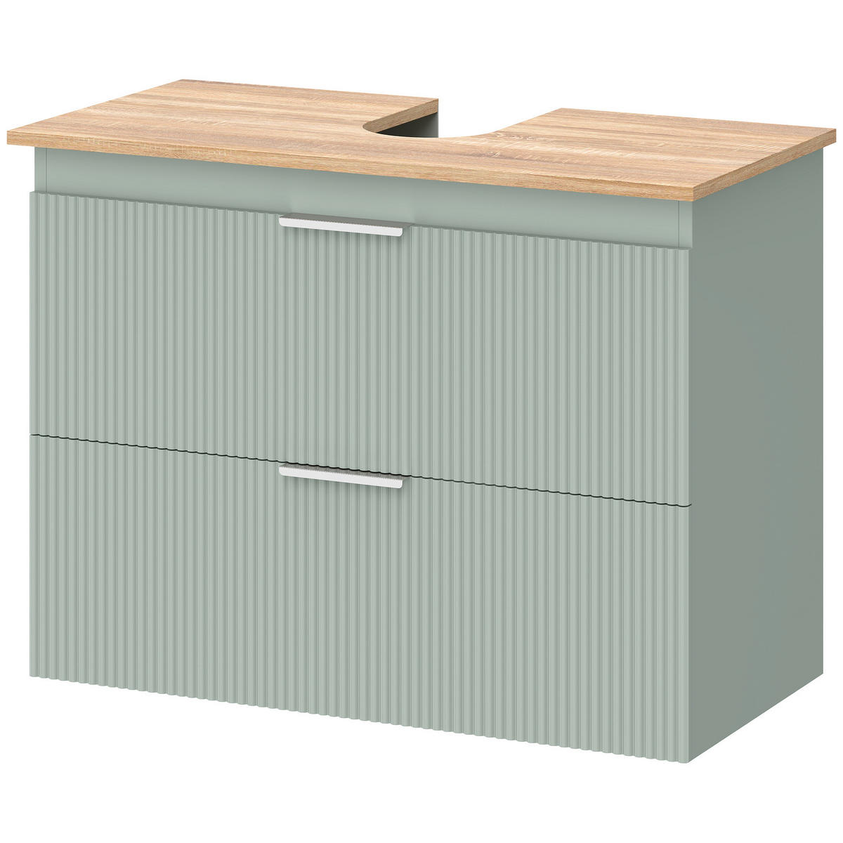 WASCHBECKENUNTERSCHRANK 80/40/60 cm mit 2 Schubladen DE-15952, in Grün - Grün, Holzwerkstoff (80/60/40cm) - ComfortXL