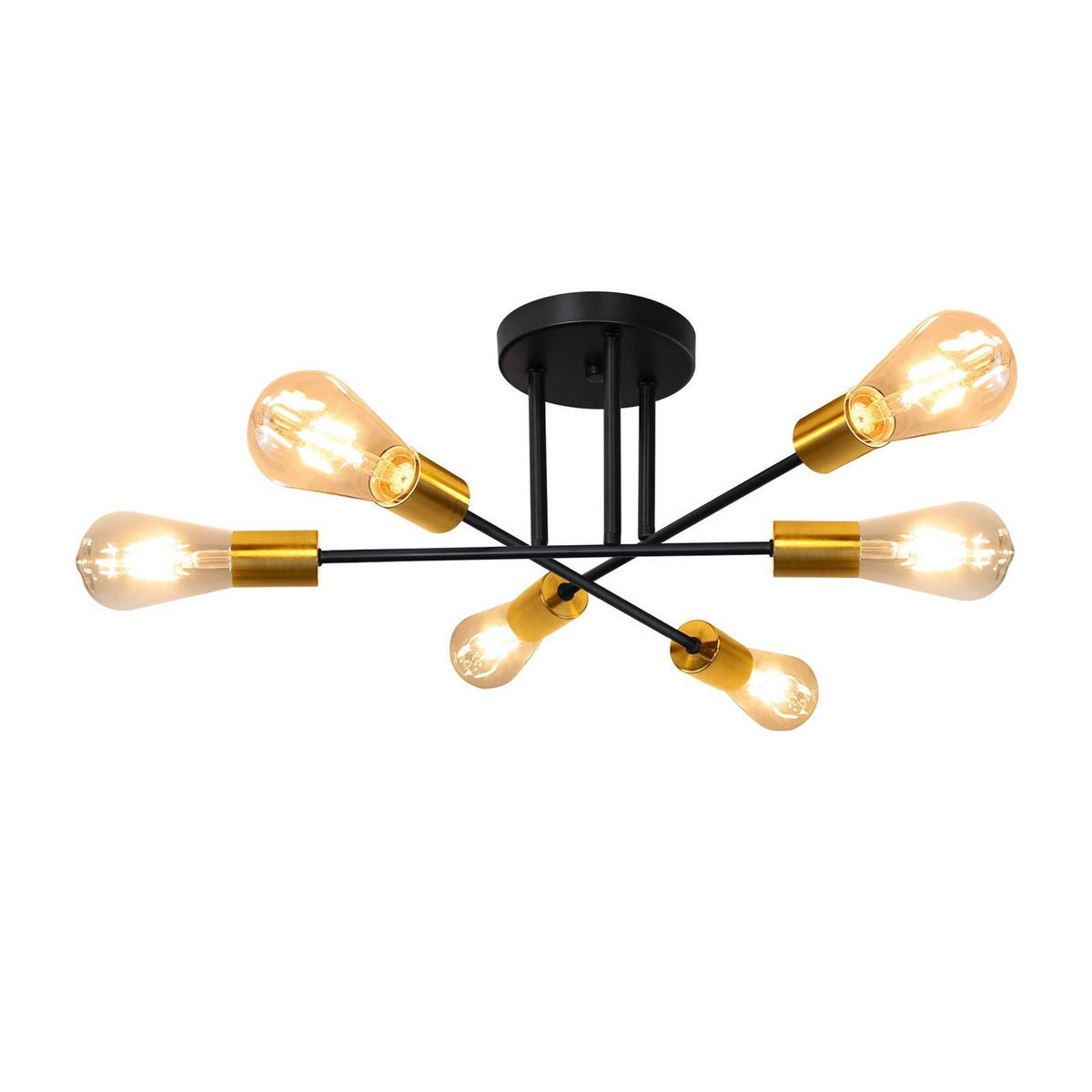 DECKENLEUCHTE Fyriso 51/51/22 cm - Schwarz, Metall (51/51/22cm) - ZMH