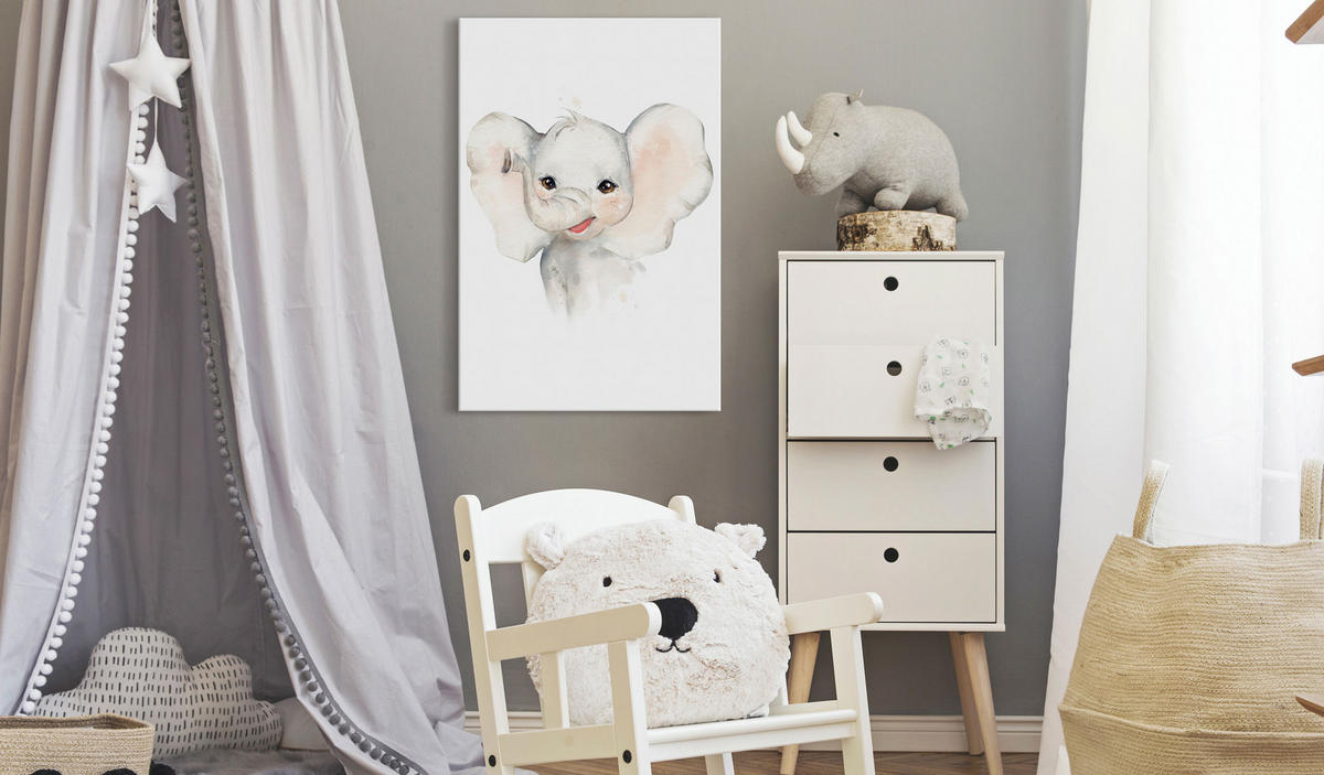 KUNSTDRUCK Weiß 40/60 cm - Weiß/Grau, Textil (40/60cm) - KUNSTLOFT
