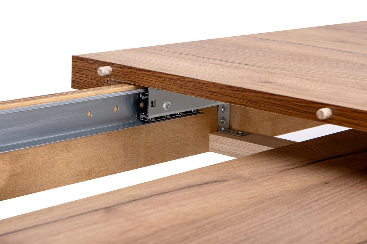 ESSTISCH CABIO ausziehbar bis 190cm, Eiche hell - Hellbraun/Eichefarben, Holz (150/77/80cm) - KONSIMO®