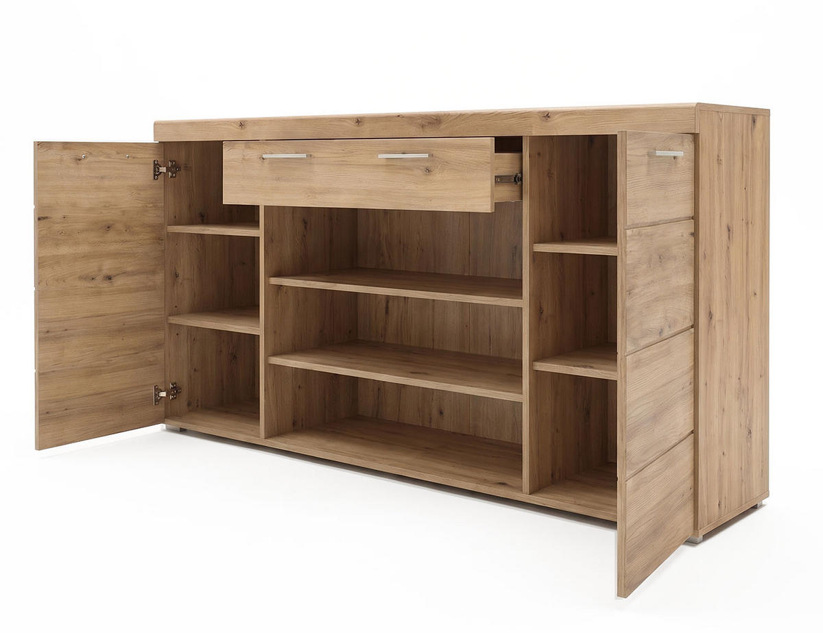 SIDEBOARD Arenara Eiche Artisan 171 / 38 / 86cm - Eichefarben/Eiche Artisan, Holz/Holzwerkstoff (171/86/38cm) - Feldmann-Wohnen