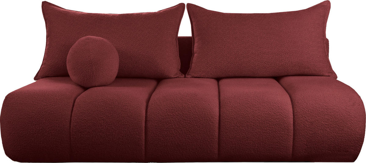 SCHLAFSOFA Milla mit Bettkasten, Weinrot Rot 205/97/85 cm - Rot, Textil/Metall (205/97/85cm) - WFL GROUP