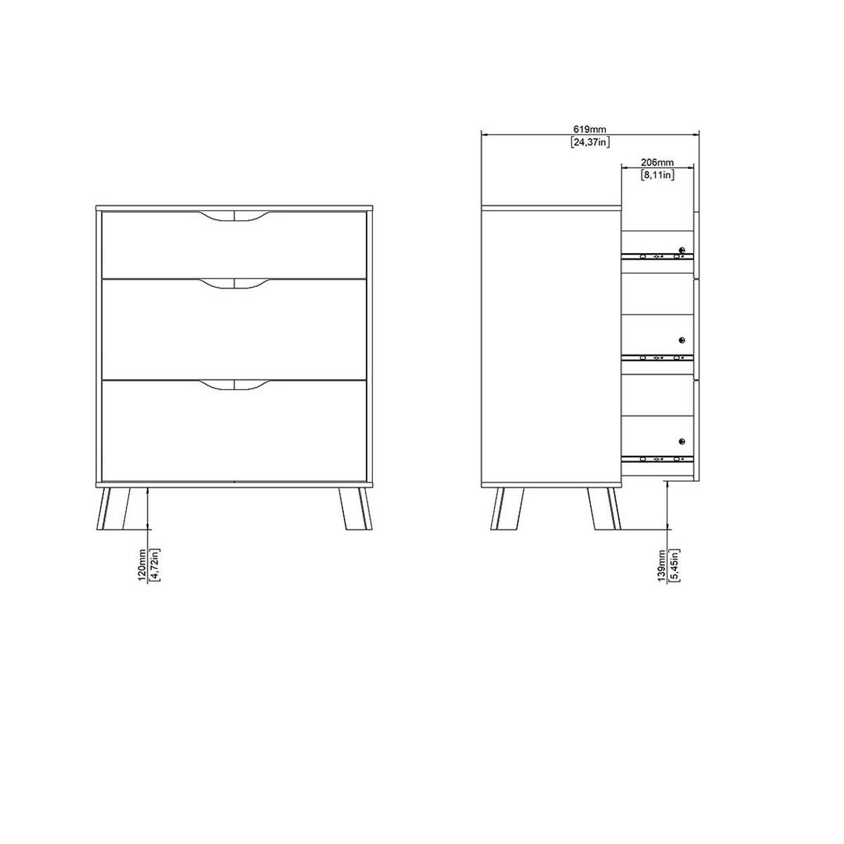 KOMMODE, Ikast, Eiche, Holzwerkstoff, 79 x 40 x 93 cm - Eichefarben, Holzwerkstoff (79/93/40cm) - ebuy24